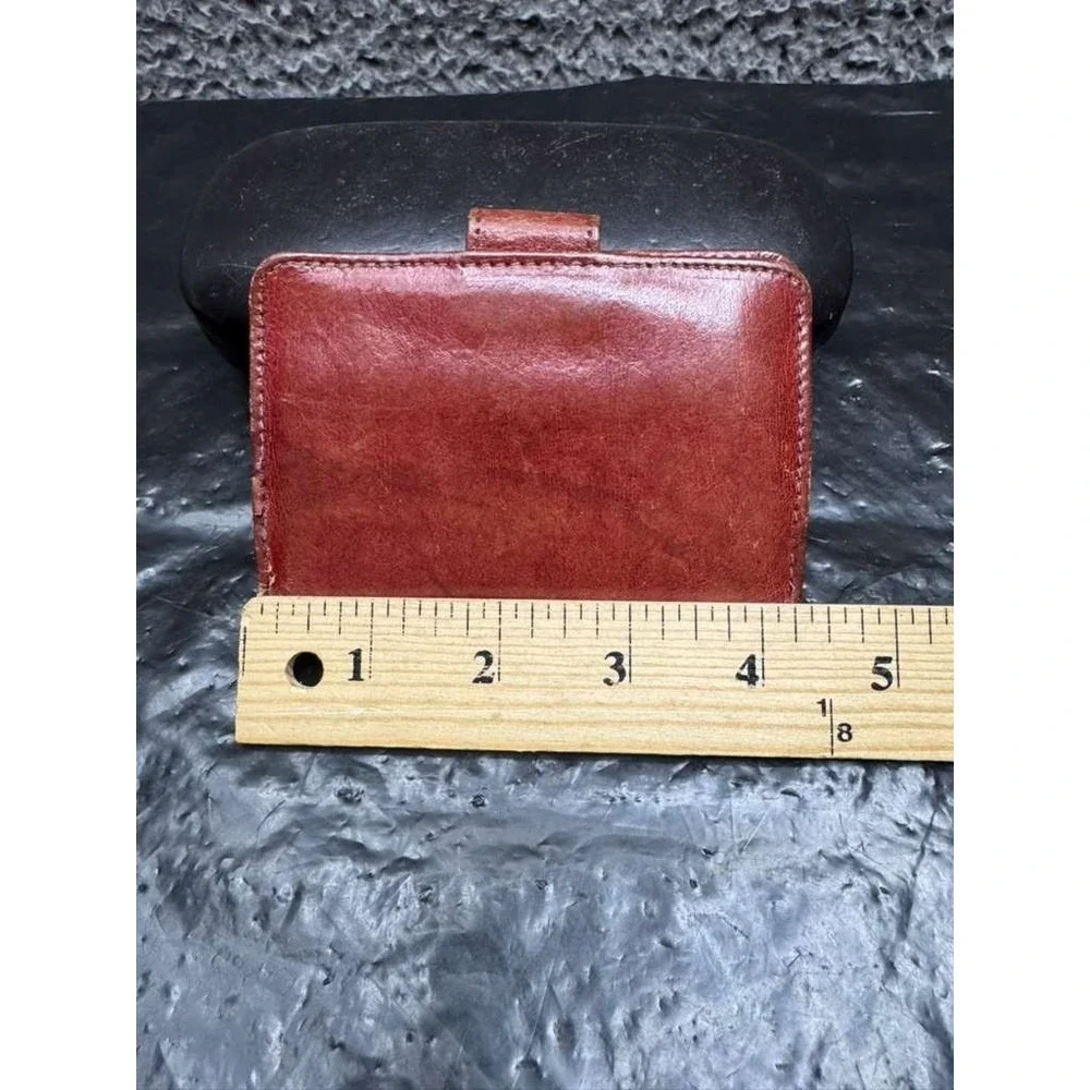 Vintage Oscar De La Renta‎ Bond Street Men's Leather Embossed Wallet Brown